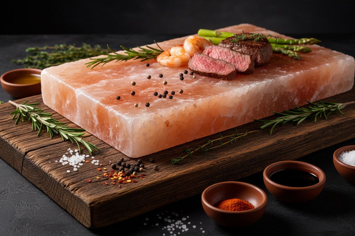 Himalaya zoutsteen kookplaten en serveerschalen voor BBQ en sushi
