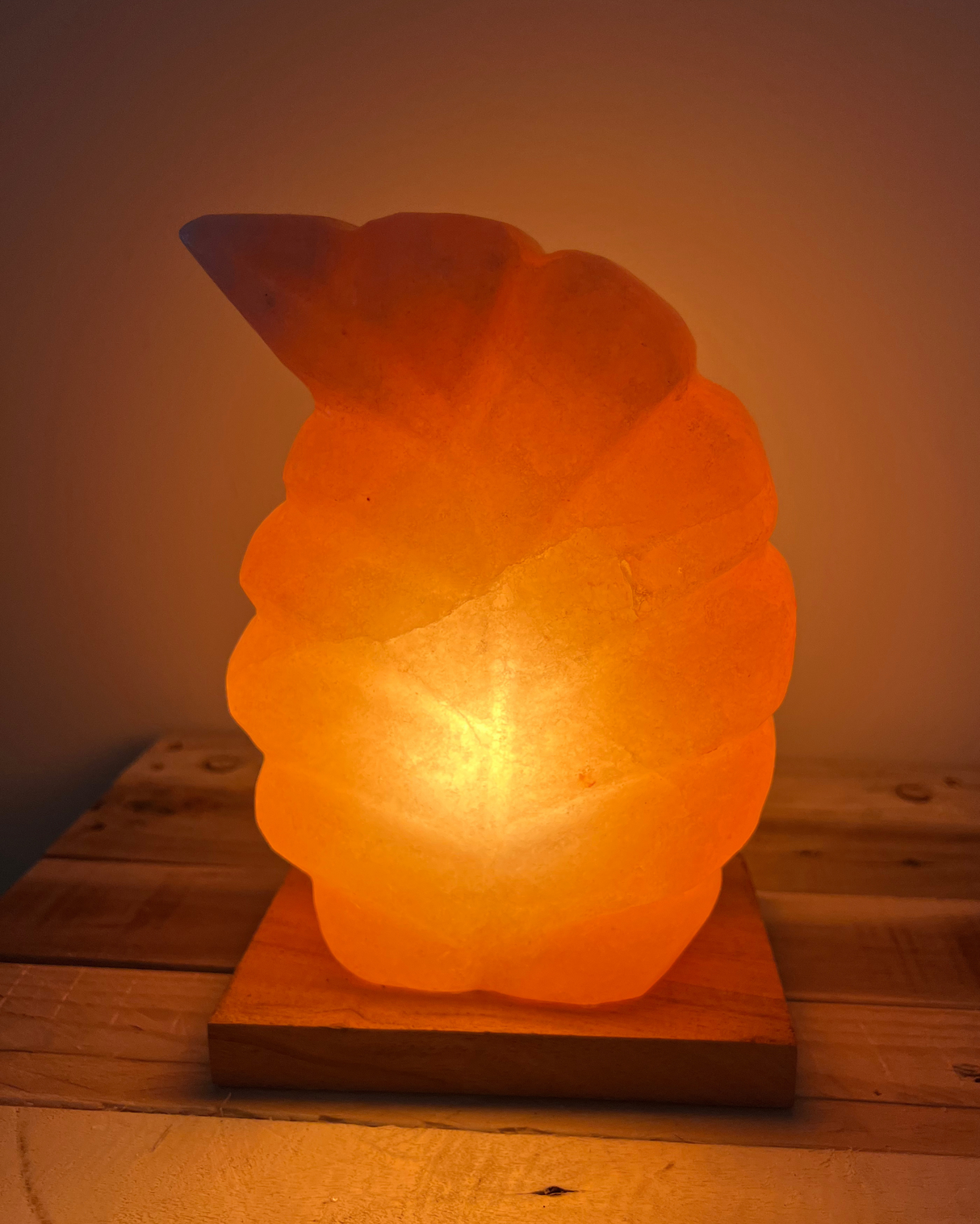 Blad Himalaya zoutlamp, warm oranje gloeiend, 4.0 kg