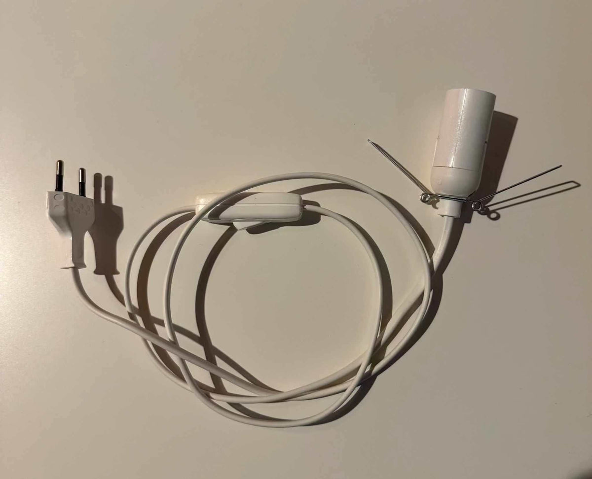 Witte stroomkabel met aan-uit schakelaar voor Himalaya zoutlampen en E14 fitting